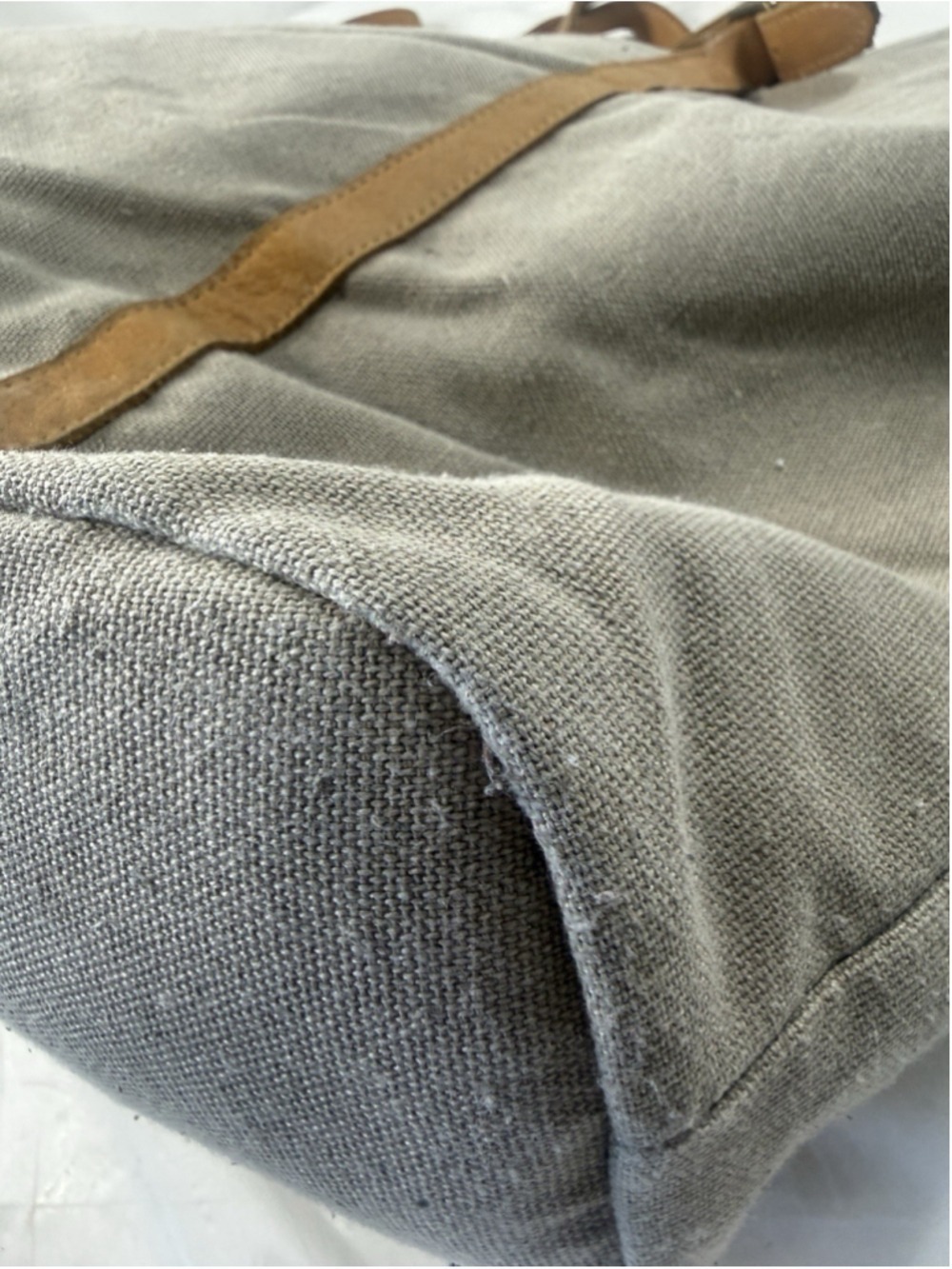 Hearth and Hand With Magnolia Canvas and Leather Tote Bag Khaki - Picture 8 of 16